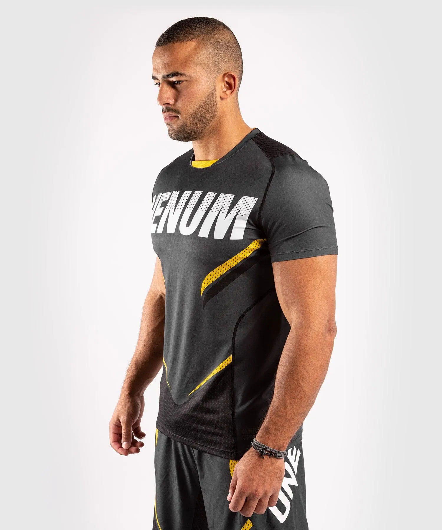 Venum ONE FC Impact Dry Tech T-Shirt - Grey/Yellow