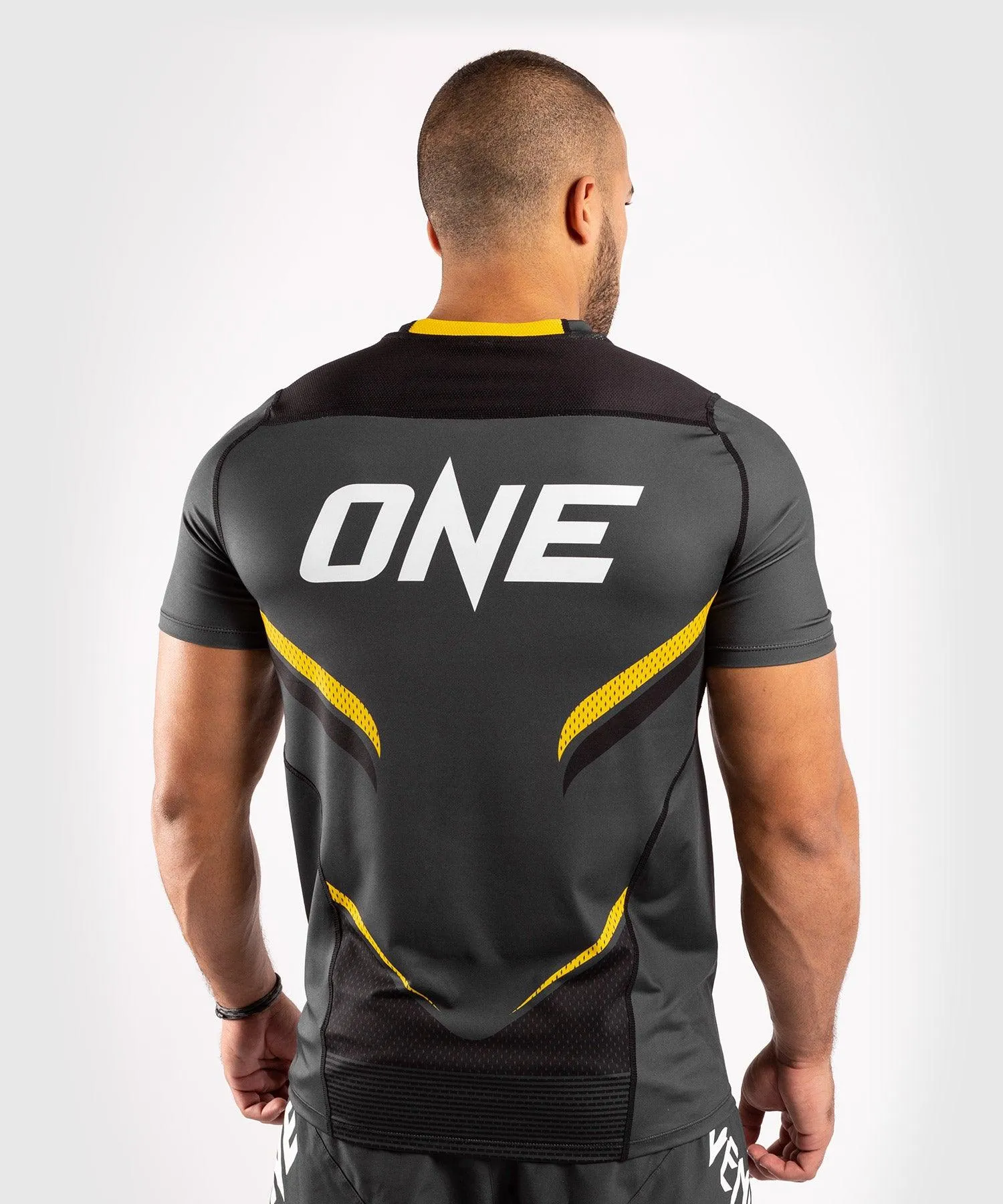 Venum ONE FC Impact Dry Tech T-Shirt - Grey/Yellow