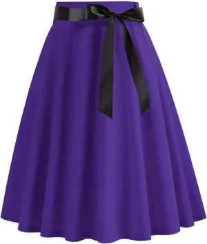Vintage Skirts for Women Elastic High Waist Stretch Swing Party Skirt Pleated A Line Flared Midi Dress
