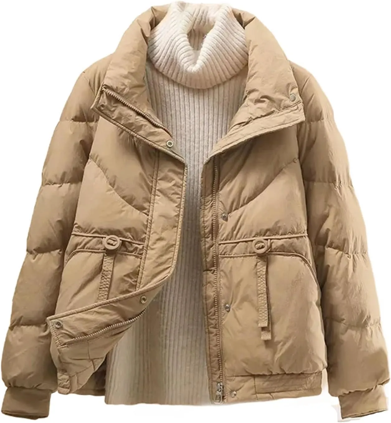 Warm Coat Women Sweet Short Padded Coats Loose Outerwear Cotton Parkas