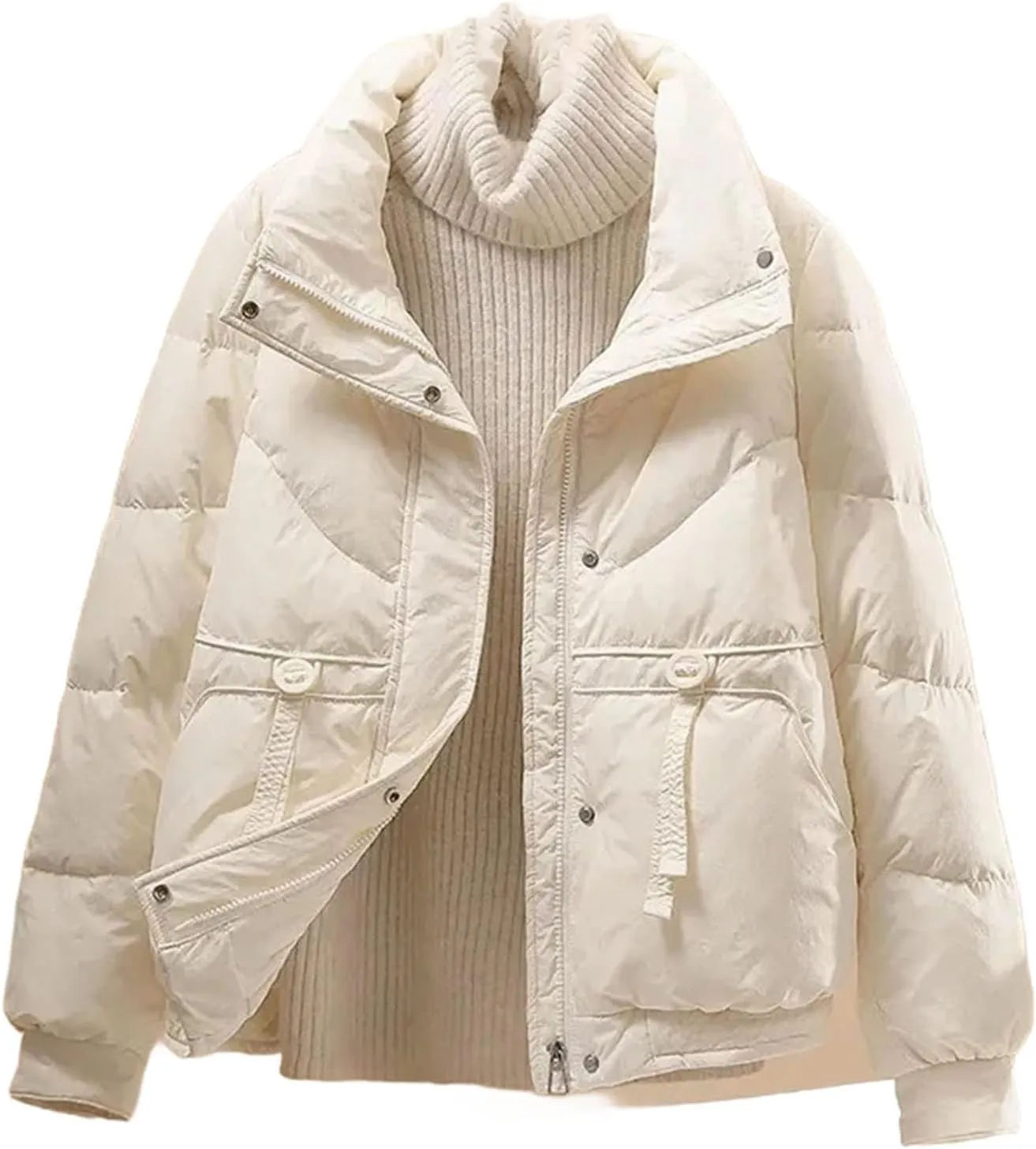 Warm Coat Women Sweet Short Padded Coats Loose Outerwear Cotton Parkas
