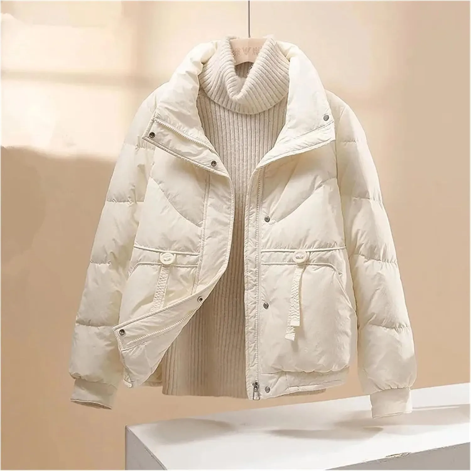 Warm Coat Women Sweet Short Padded Coats Loose Outerwear Cotton Parkas