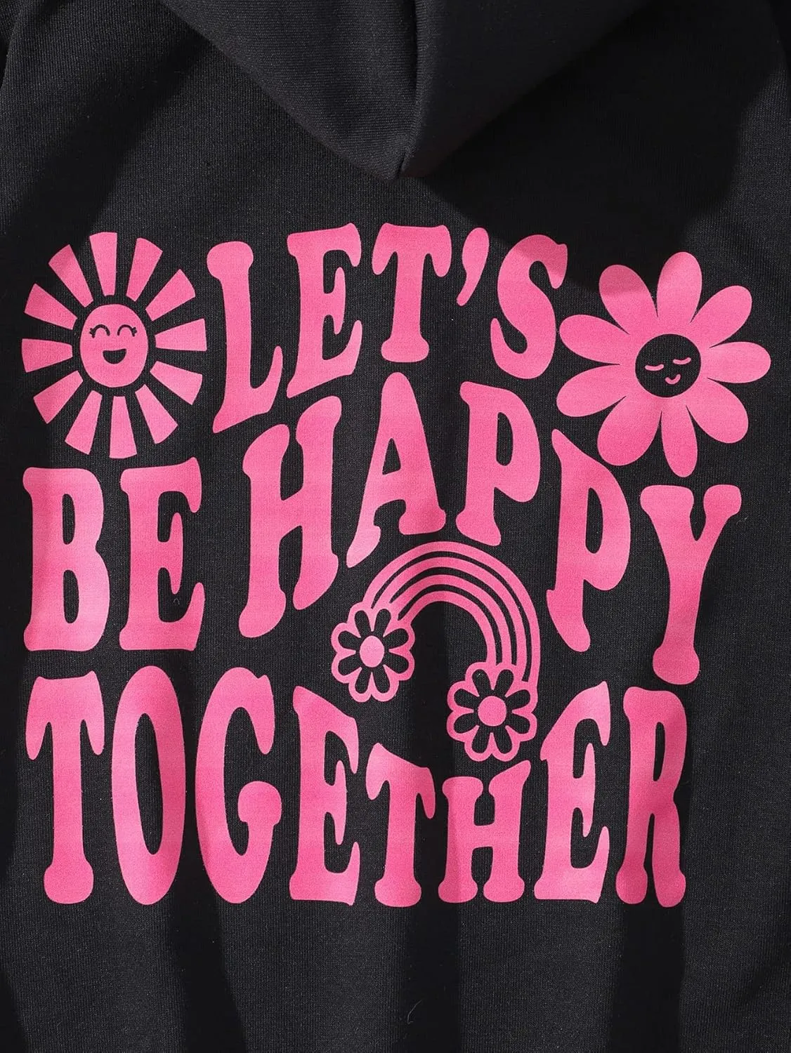 WDIRARA Girl's Cartoon Letter Graphic Print Hoodie Long Sleeve Sweatshirt Pullovers