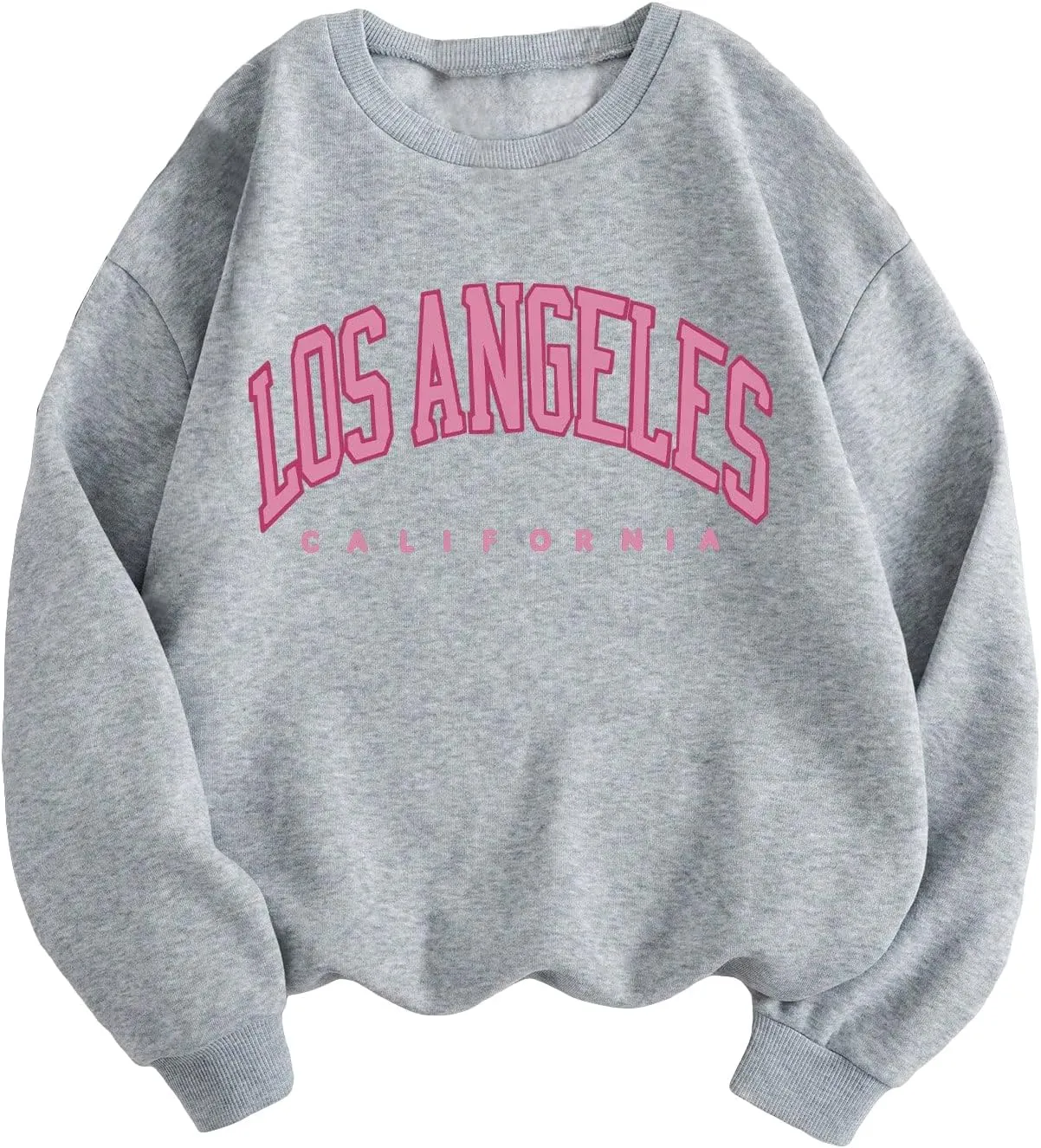 WDIRARA Women's Plus Size Letter Graphic Sweatshirt Long Sleeve Crew Neck Pullovers Top