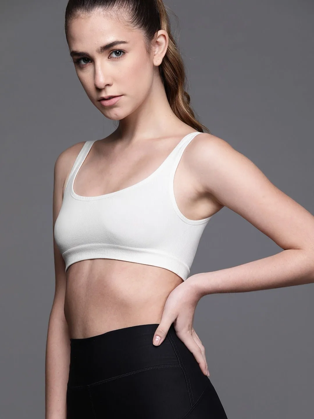 White Non Wired Non Padded Sport Bra