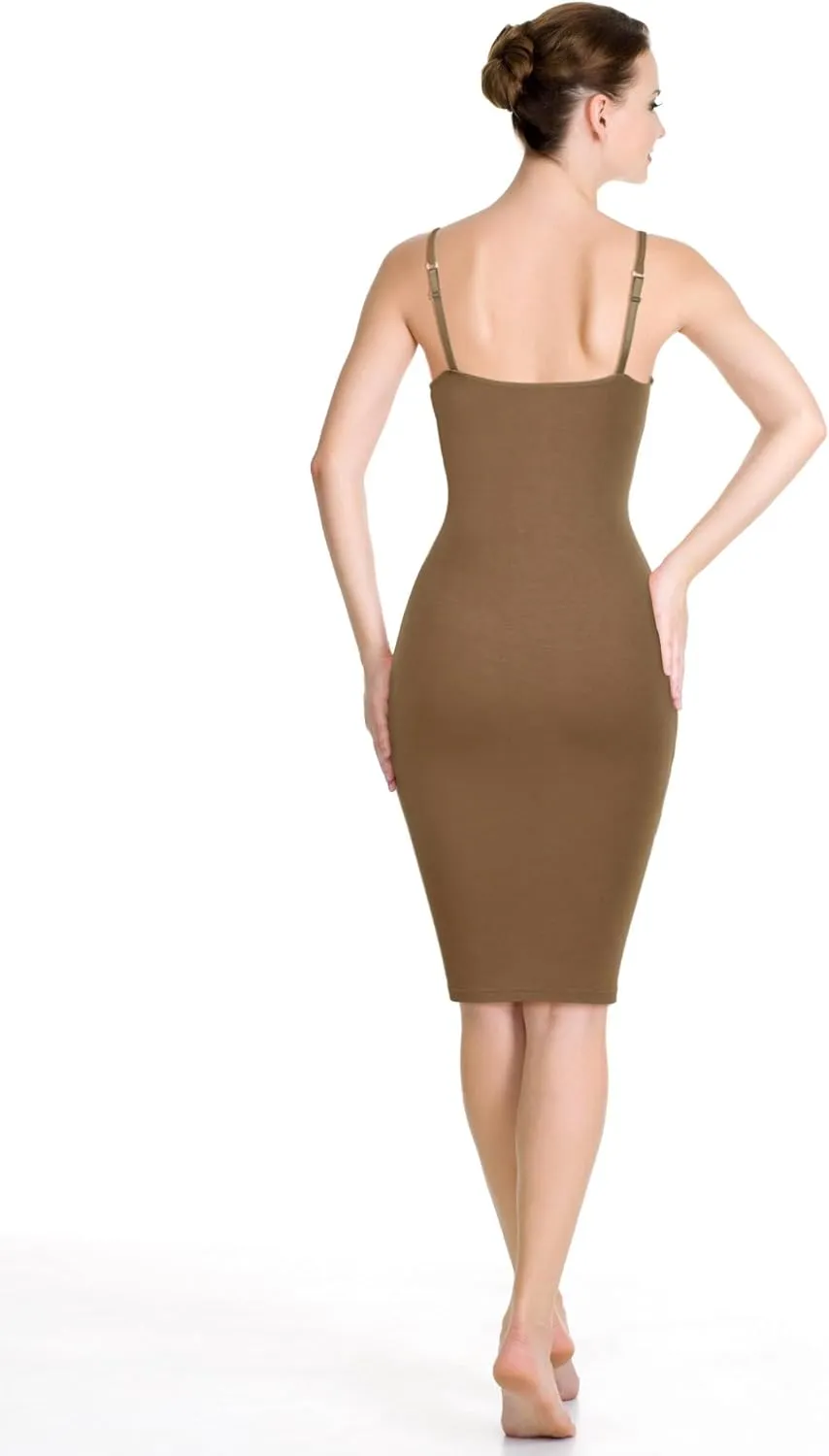 WILLBOND 3 Pieces Basic Cami Women Long Tanks Dress with Strap, Solid Color