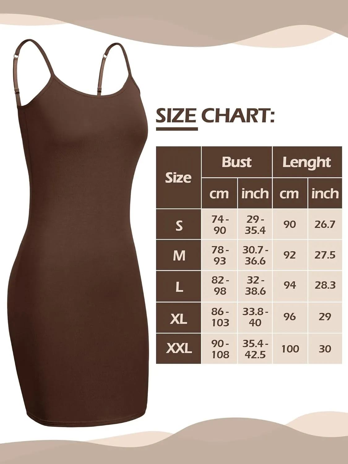 WILLBOND 3 Pieces Basic Cami Women Long Tanks Dress with Strap, Solid Color