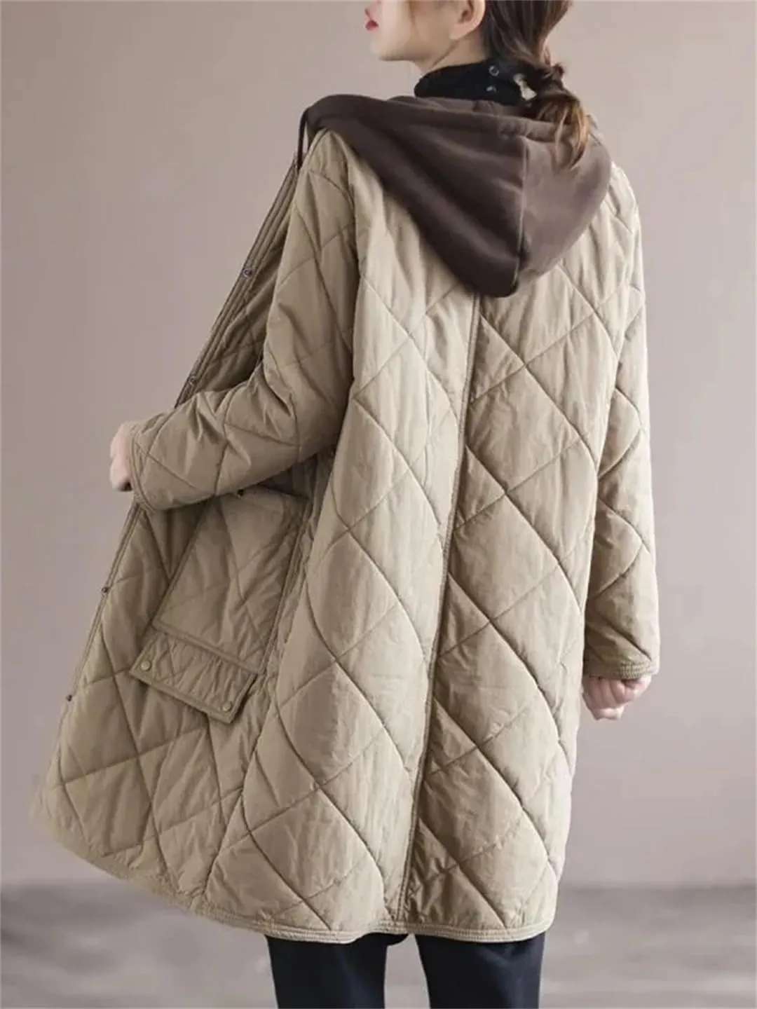 Winter Thick Long Parkas Casual Cotton Padded Singler Breasted Parcas Coats Loose Snow Wear