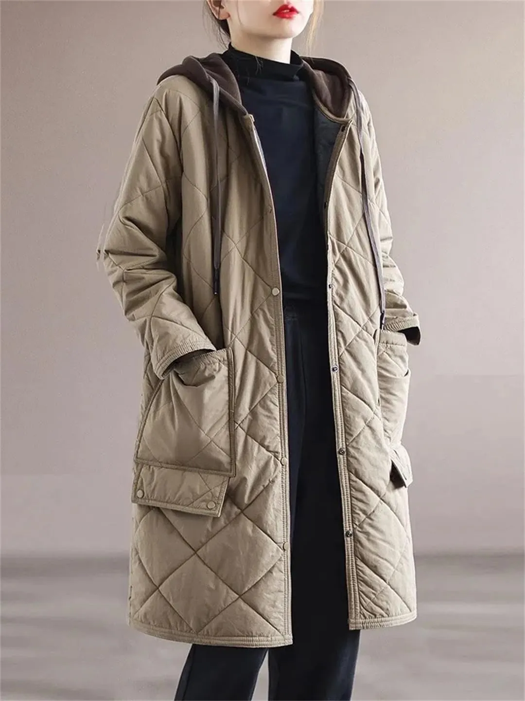 Winter Thick Long Parkas Casual Cotton Padded Singler Breasted Parcas Coats Loose Snow Wear