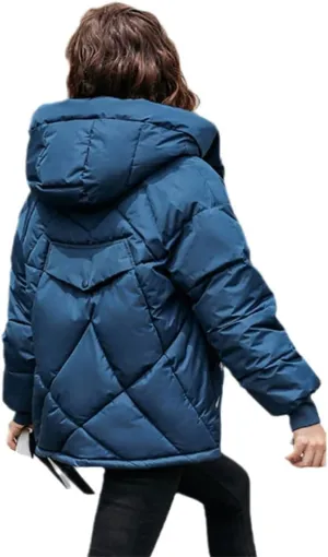 Winter Women Parkas Hooded Thick Down Jacket Cotton Padded Short Coat Outwear