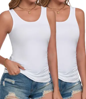 wirarpa Women's Tank Tops Micro Modal Summer Women's Camis Undershirts 2 Pack