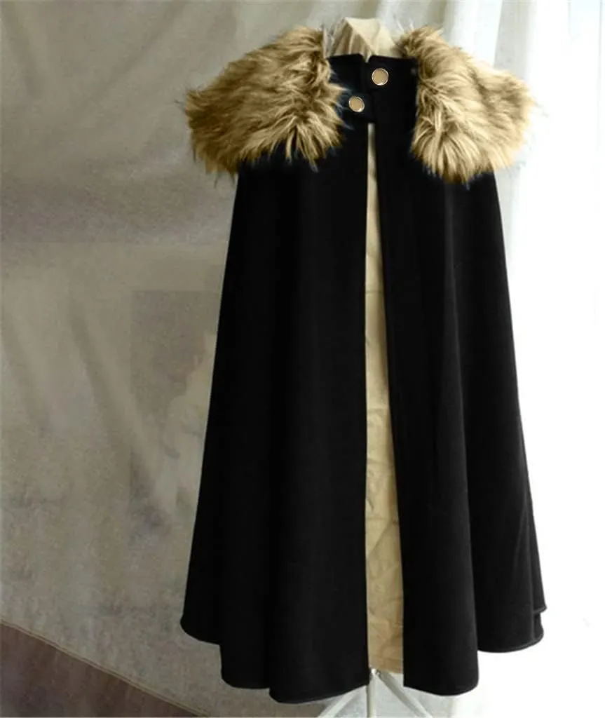 Women Hooded Poncho Cape Vintage Plus Size Outwear Winter Trench Coat Open Front Wool Blend Cardigan Jacket Cloak