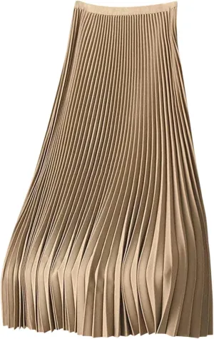 Women Satin Pleated Midi Skirts Elastic High Waisted Plus Size Boho Skirt Elegant Stretch A Line Long Dress