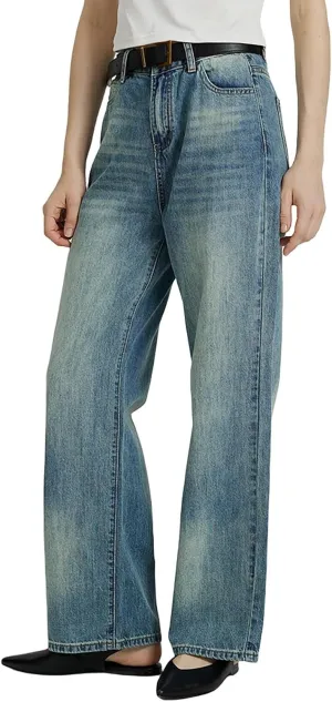 Women Wide Leg Jeans Casual Baggy Stretchy Bootcut Boyfriend Denim Pants Trendy High Waisted y2k Long Trousers