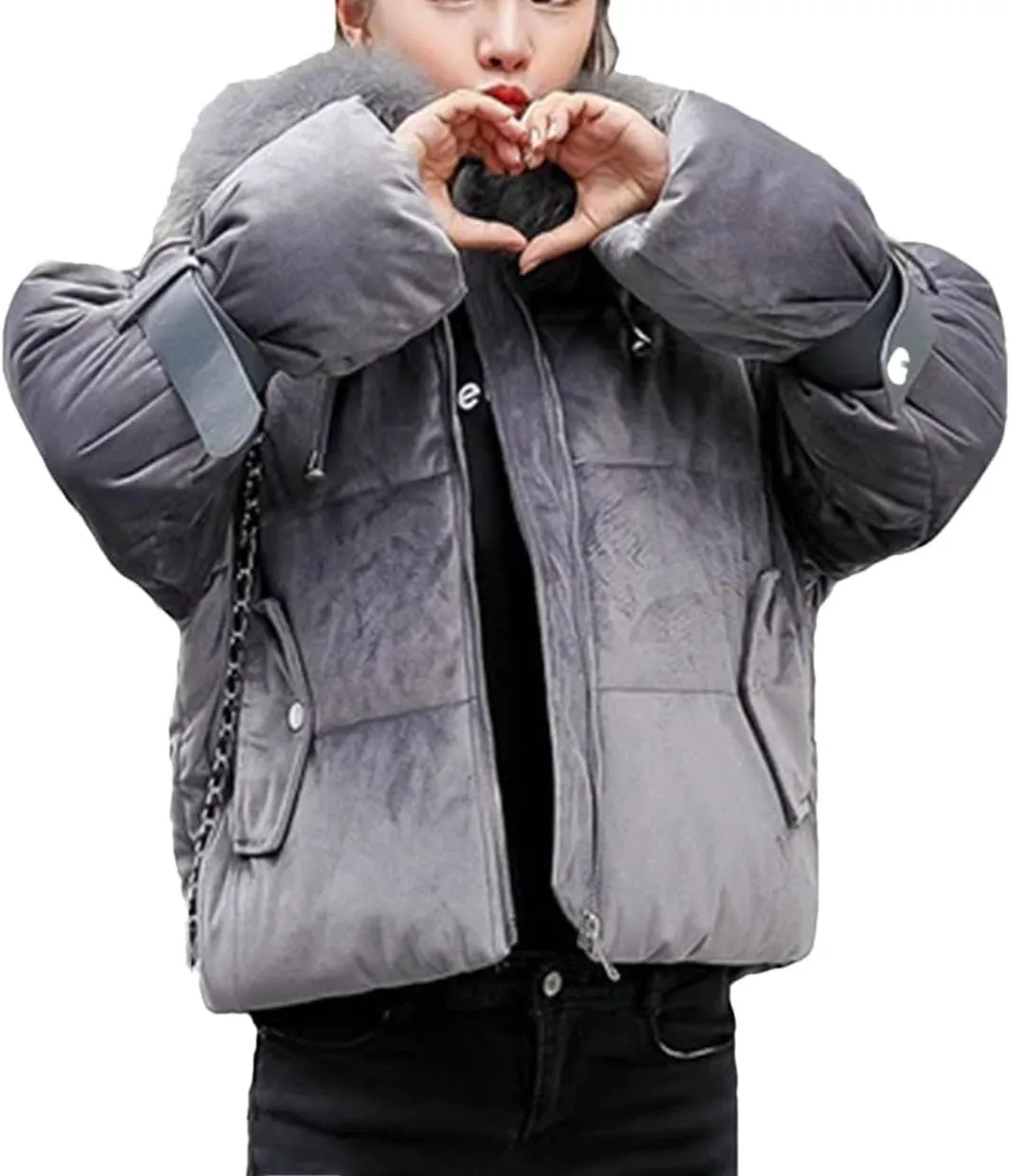 Women Winter Jacket Down Cotton Padded Coat Hooded Loose Clothes Korean Parkas
