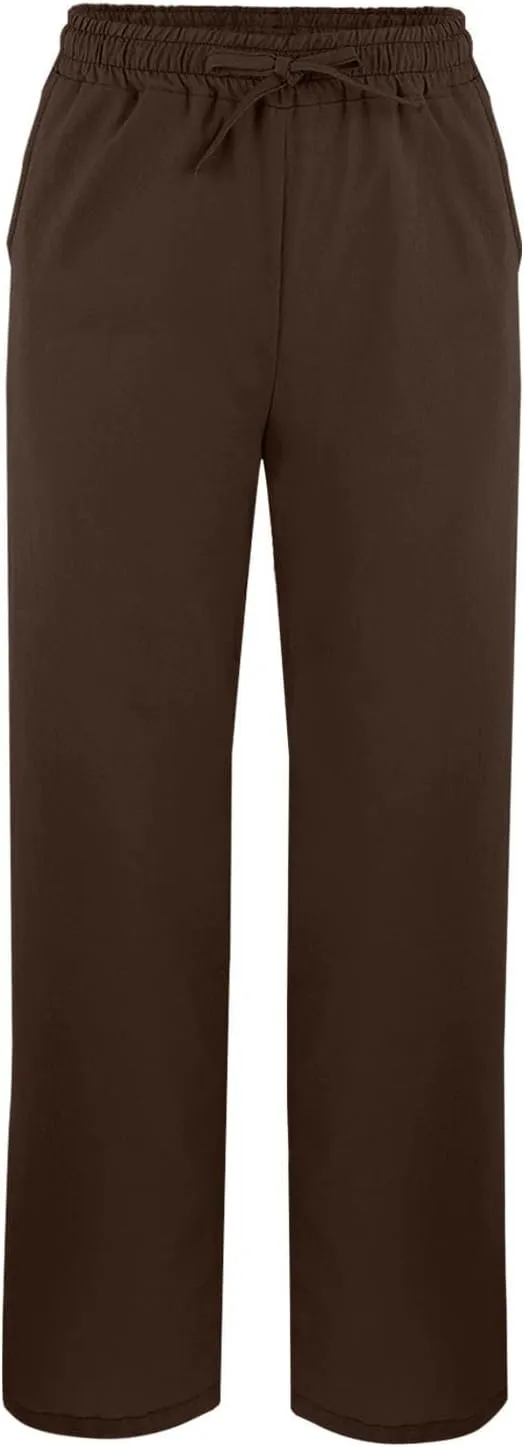 Womens Capris Casual High Waist Drawstring Split Hem Linen Pants 2025 Summer Plus Size Cropped Trousers