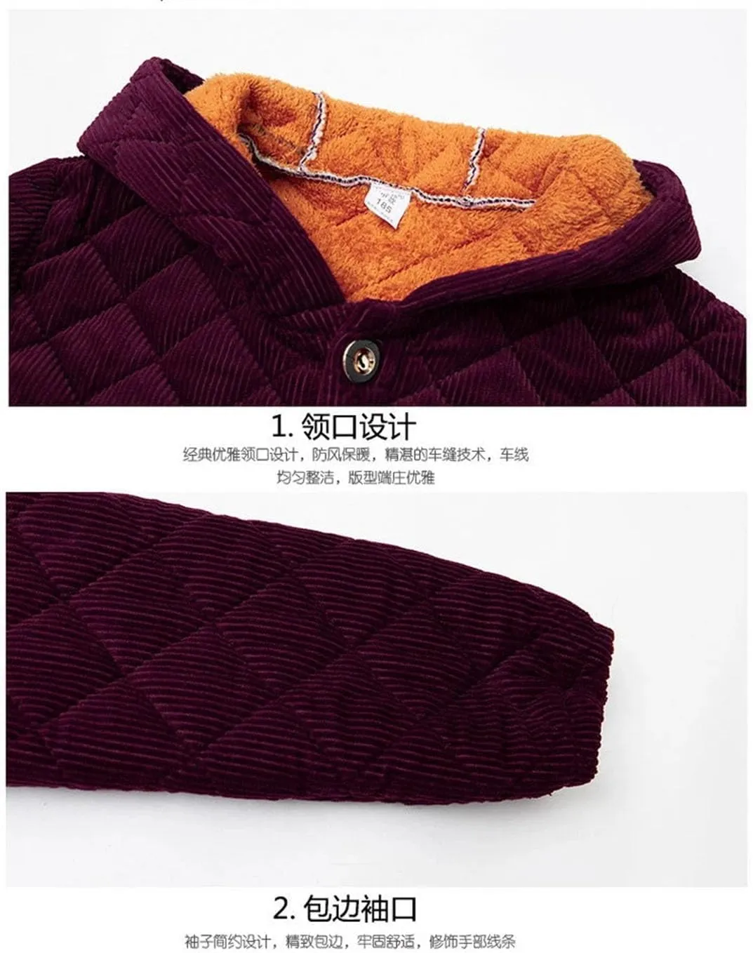Women's Cotton Coat Plush Warm Parkas Long Hooded Padded Coat