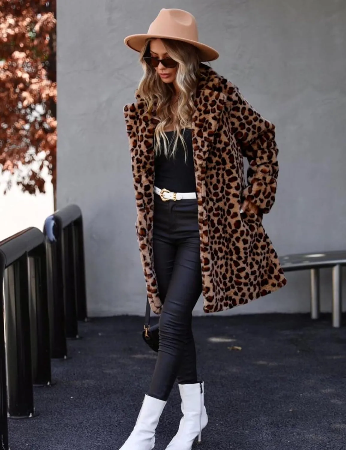 Women's Faux Fur Coat Teddy Fuzzy Fleece Open Front Cardigan Elegant Lapel Collar Long Sleeve Longline Loose Jacket