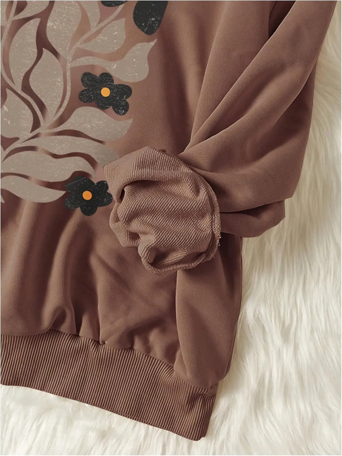Women's Graphic Drop Shoulder Crew Neck Sweatshirt Long Sleeve Oversized Pullovers