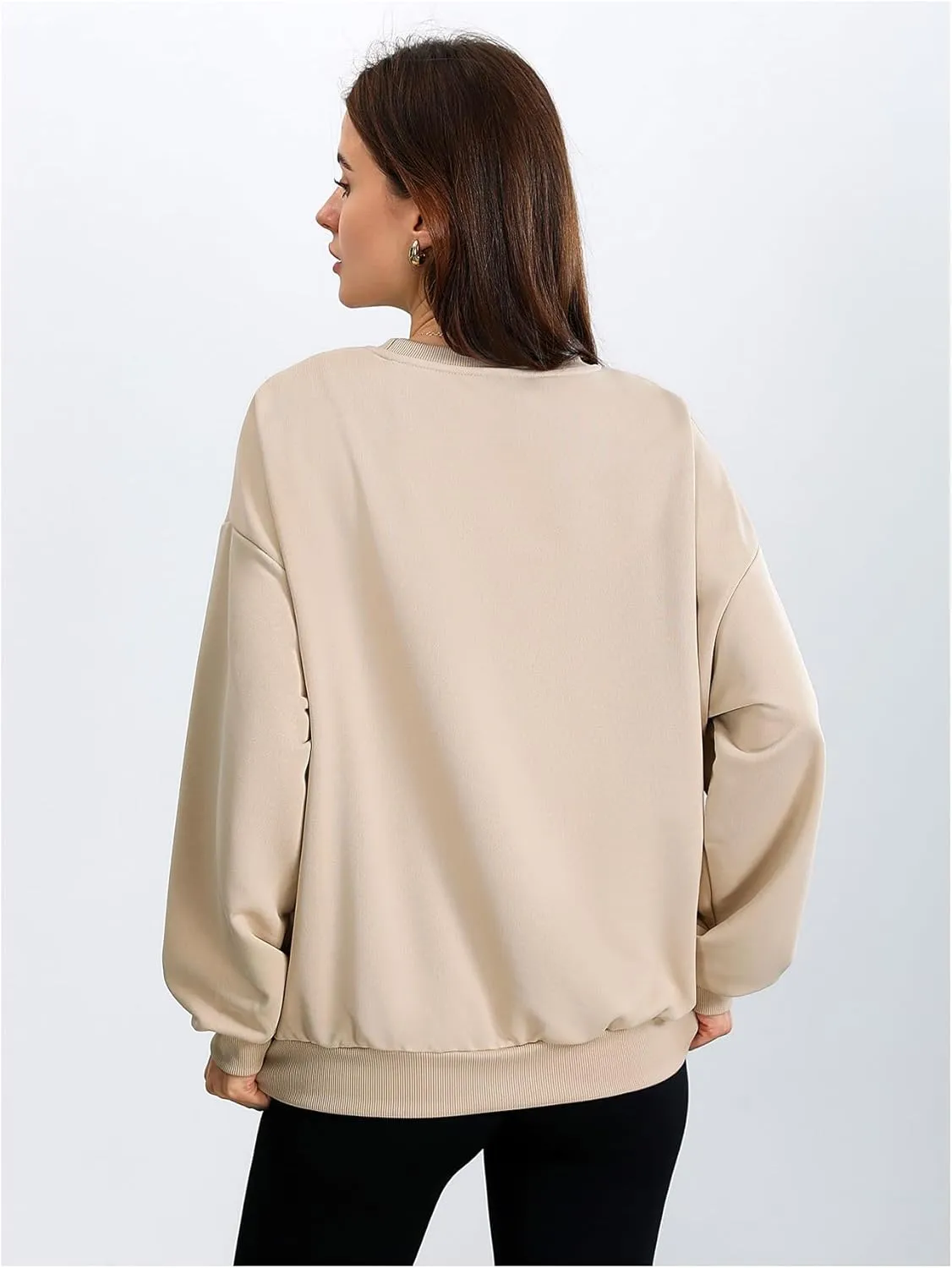 Women's Graphic Drop Shoulder Crew Neck Sweatshirt Long Sleeve Oversized Pullovers