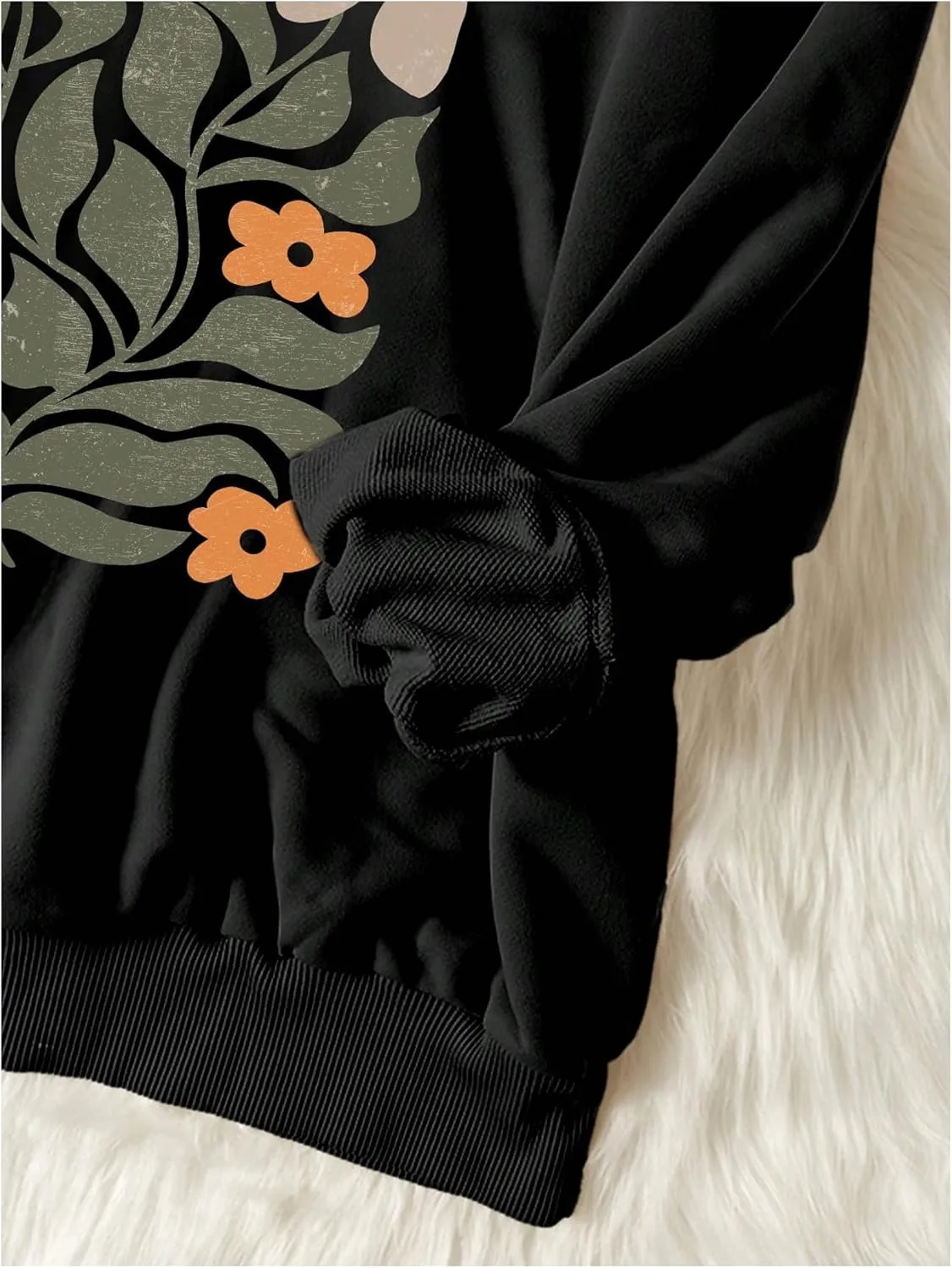 Women's Graphic Drop Shoulder Crew Neck Sweatshirt Long Sleeve Oversized Pullovers