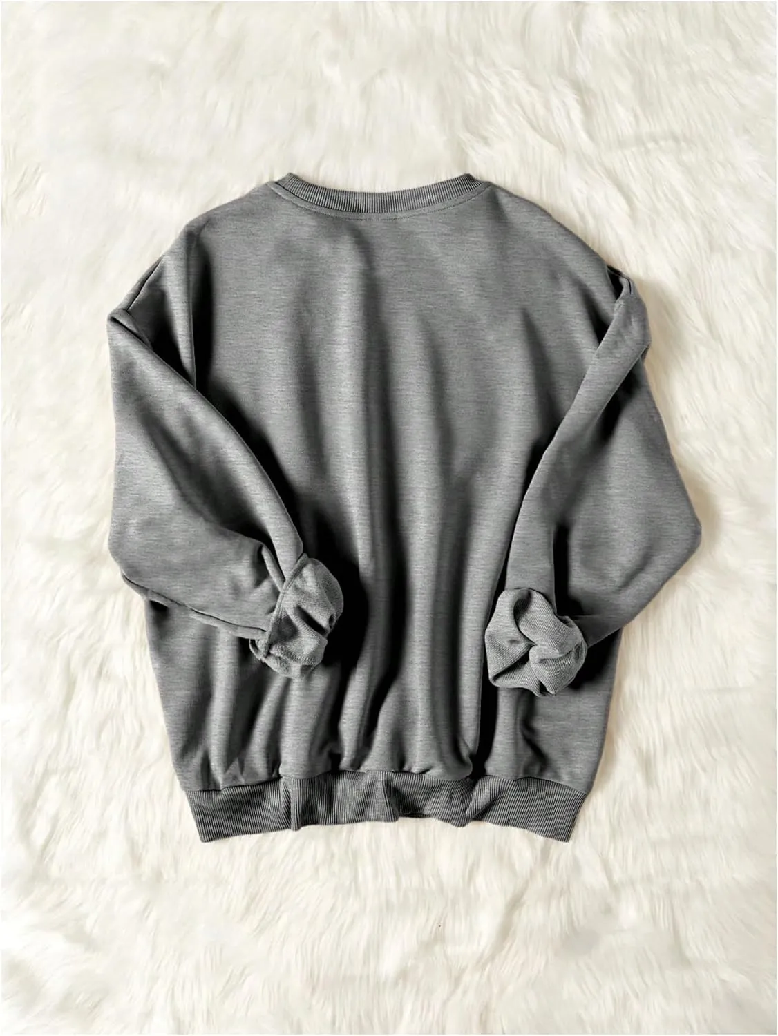 Women's Graphic Drop Shoulder Crew Neck Sweatshirt Long Sleeve Oversized Pullovers