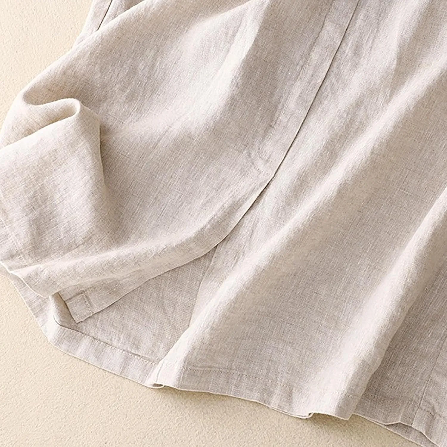 Women's Linen Skirts Summer Casual High Waisted Drawstring Midi Skirt Retro Solid Boho Dress Trendy Loose Outfits