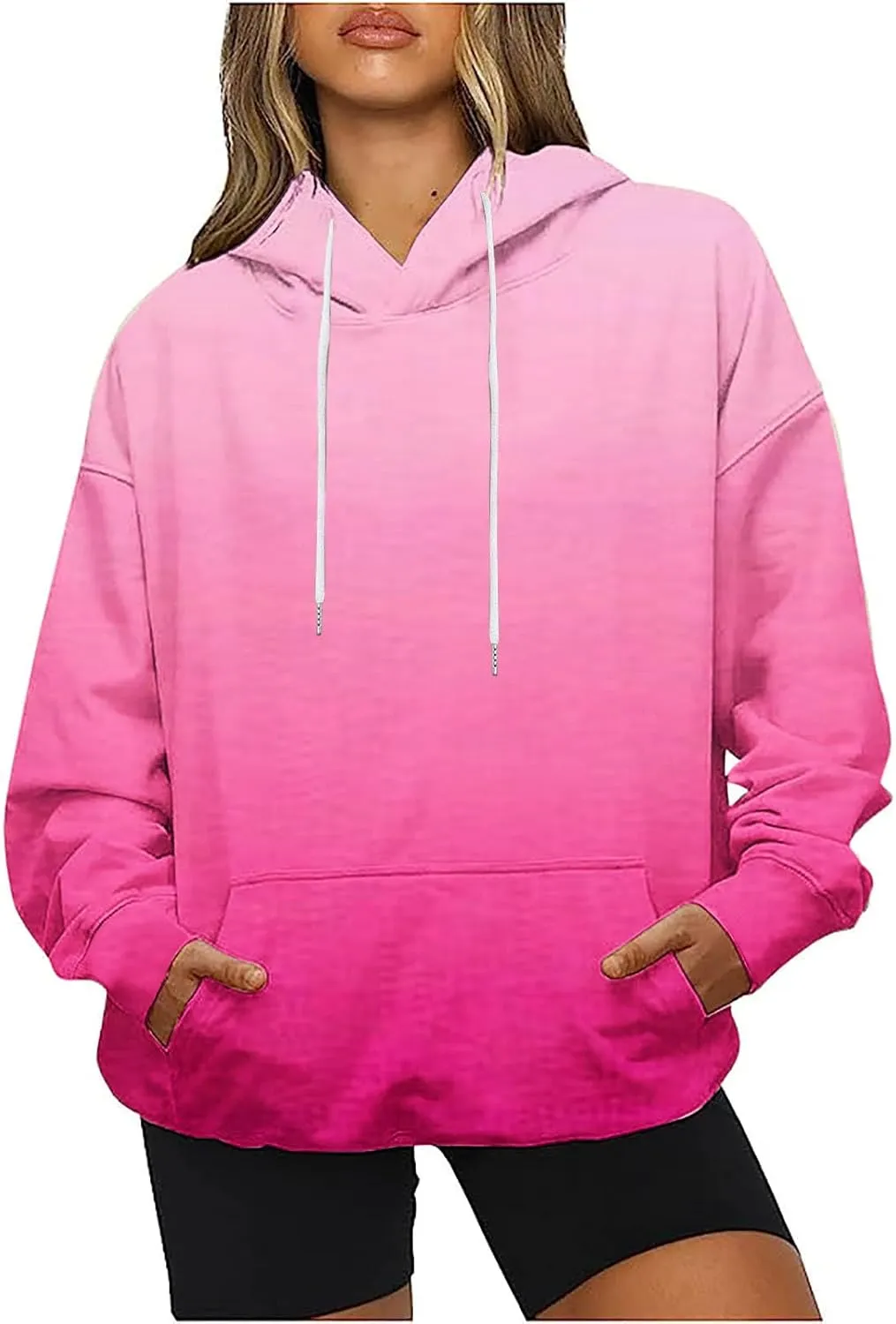 Womens Oversized Hoodies Tie Dye Hooded Sweatshirts Casual Comfy Sweater Pullover With Pockets Fall Winter Outfits