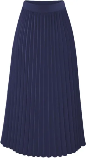 Womens Pleated Long Skirts A Linen High Waisted Swing Flare Midi Skirt Flowy Plus Size Summer Beach Boho Dress