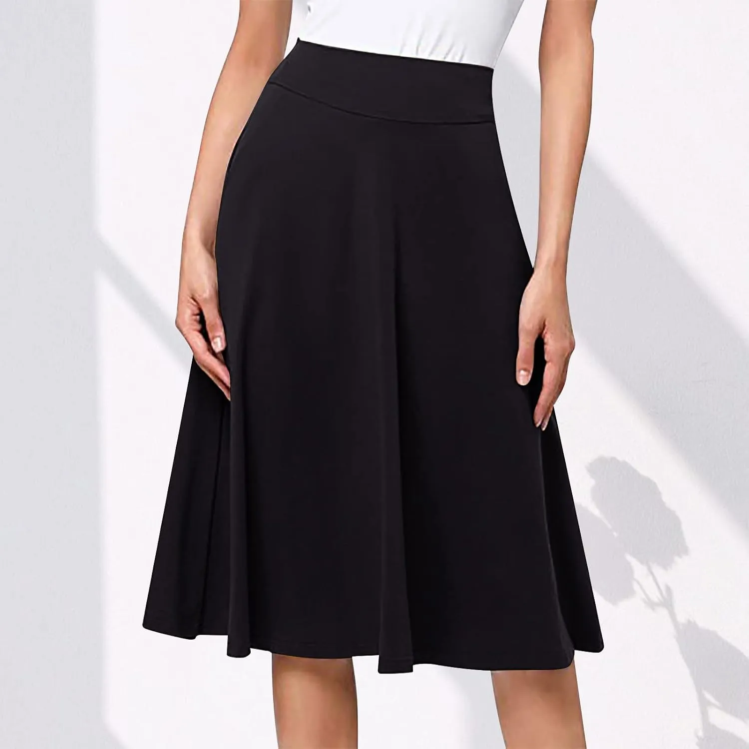 Women's Pleated Midi Skirts High Waist Flare A Line Plus Size Skirt Vintage 2025 Trendy Business Dress