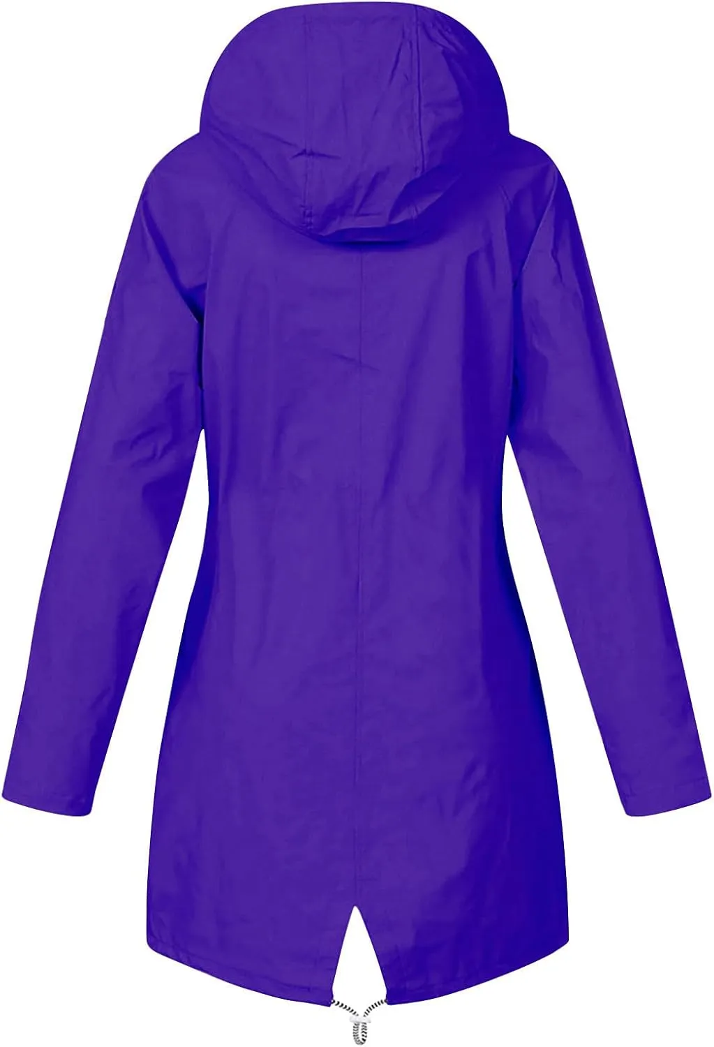 Women's Raincoat Windbreaker Zipper Hoodies Rain Jacket Waterproof Lightweight Outdoor Rain Coat Hooded Trench Coats