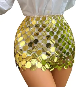 Women's Sequin Mini Skirts Sparkly Party Skirt High Waisted Dance Skorts Sexy 2025 Fashion Parties Skort