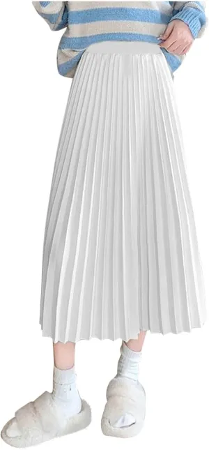 Womens Skirt Summer Midi Long Pleated Skirts High Waisted A Line Dress 2025 Trendy Boho Beach Dresses