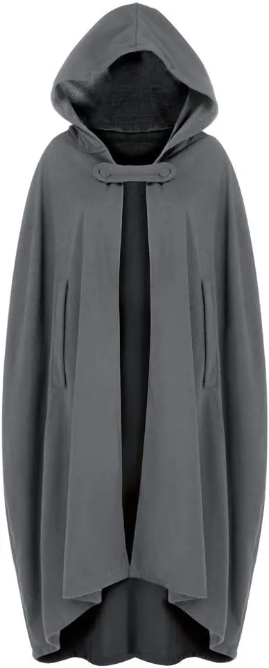 Women's Trench Coat Gothic Long Cloak Autumn And Winter Hoodies Robe Wool Blend Hooded Cape Poncho Maxi Cloak Coat