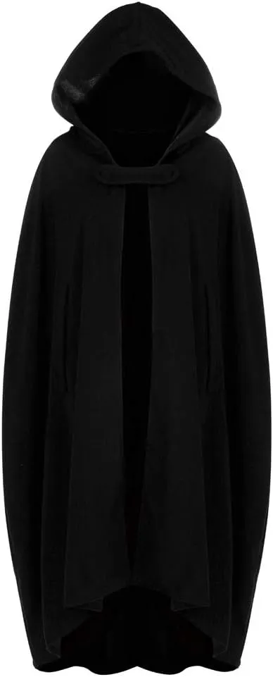 Women's Trench Coat Gothic Long Cloak Autumn And Winter Hoodies Robe Wool Blend Hooded Cape Poncho Maxi Cloak Coat
