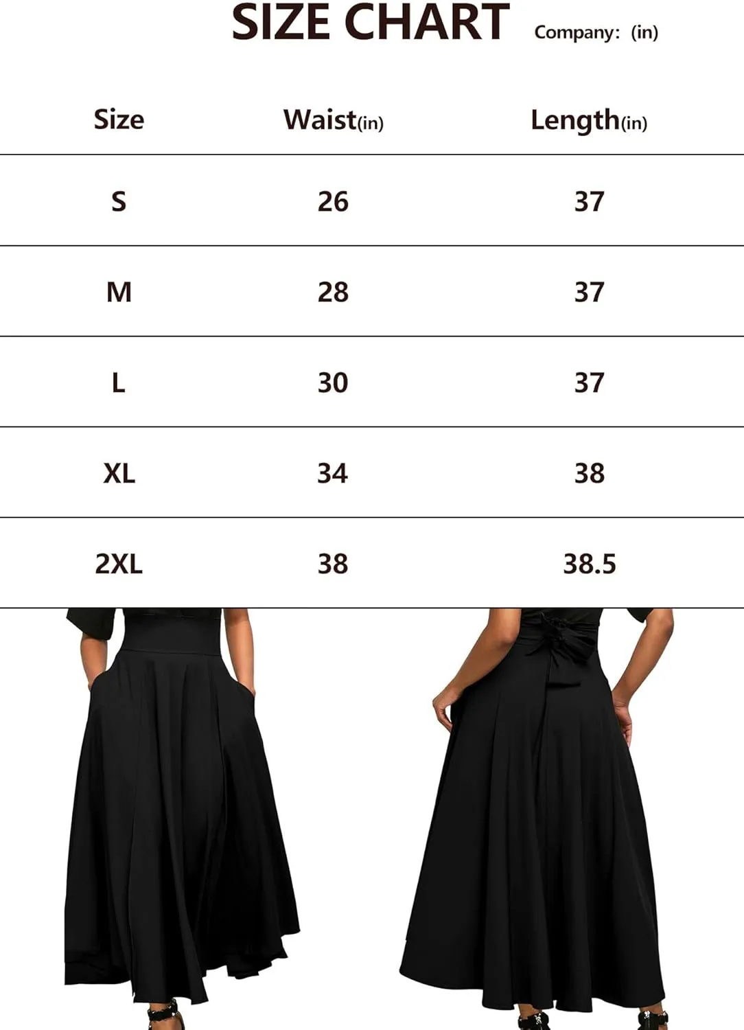 Women's Vintage Maxi Skirt Pleated High Waisted Casual Long Skirts with Pockets