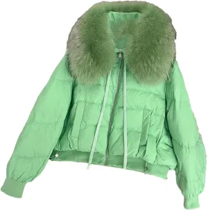 Women's Winter Cotton Padded Jacket Large Thick Warm Coat Short Duck Down Outerwear