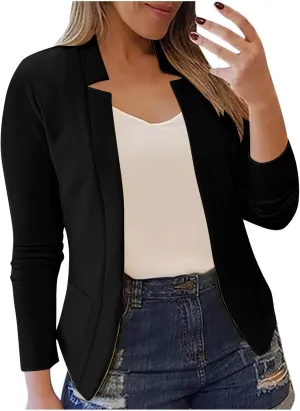 Women's Work Office Blazer Fall Fashion Business Casual Long Sleeve Petite Blazer Dressy Suit Jackets Trendy Outfits