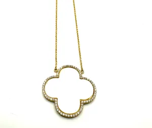 XL Mother of Pearl Clover Necklace