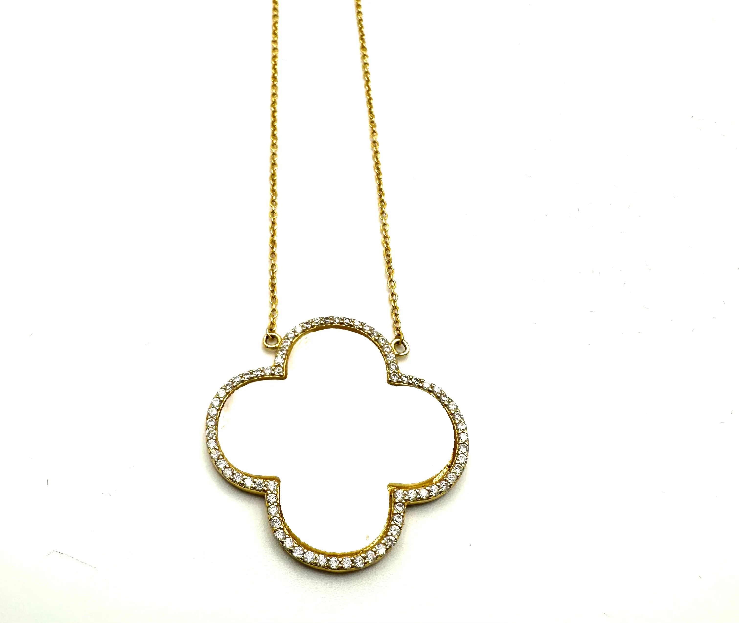 XL Mother of Pearl Clover Necklace