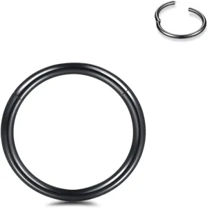Xpircn 14G 16G 18G 20G 316l Surgical Steel Hinged Nose Rings Hoop Lip Septum Rings Helix Cartilage Rook Earrings Hinged Segment Ring Piercing Jewelry (Black, 16g 8mm, 1PC)