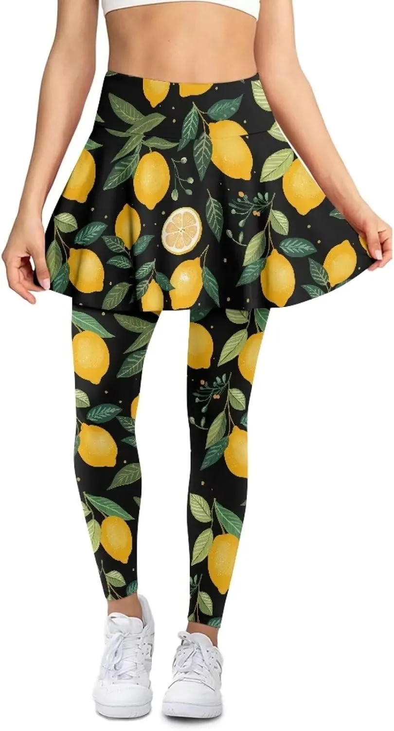 YEXIATODO Skirted Leggings for Women Athletic Skorts Skirts for Women Activewear Girls Pleated Tennis Skirt XS-3XL