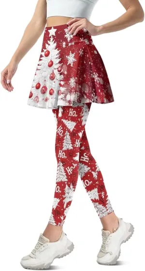 YEXIATODO Skirted Leggings for Women Control The Belly High Waisted Flowy Pleated Golf Skorts Skirts XS-3XL