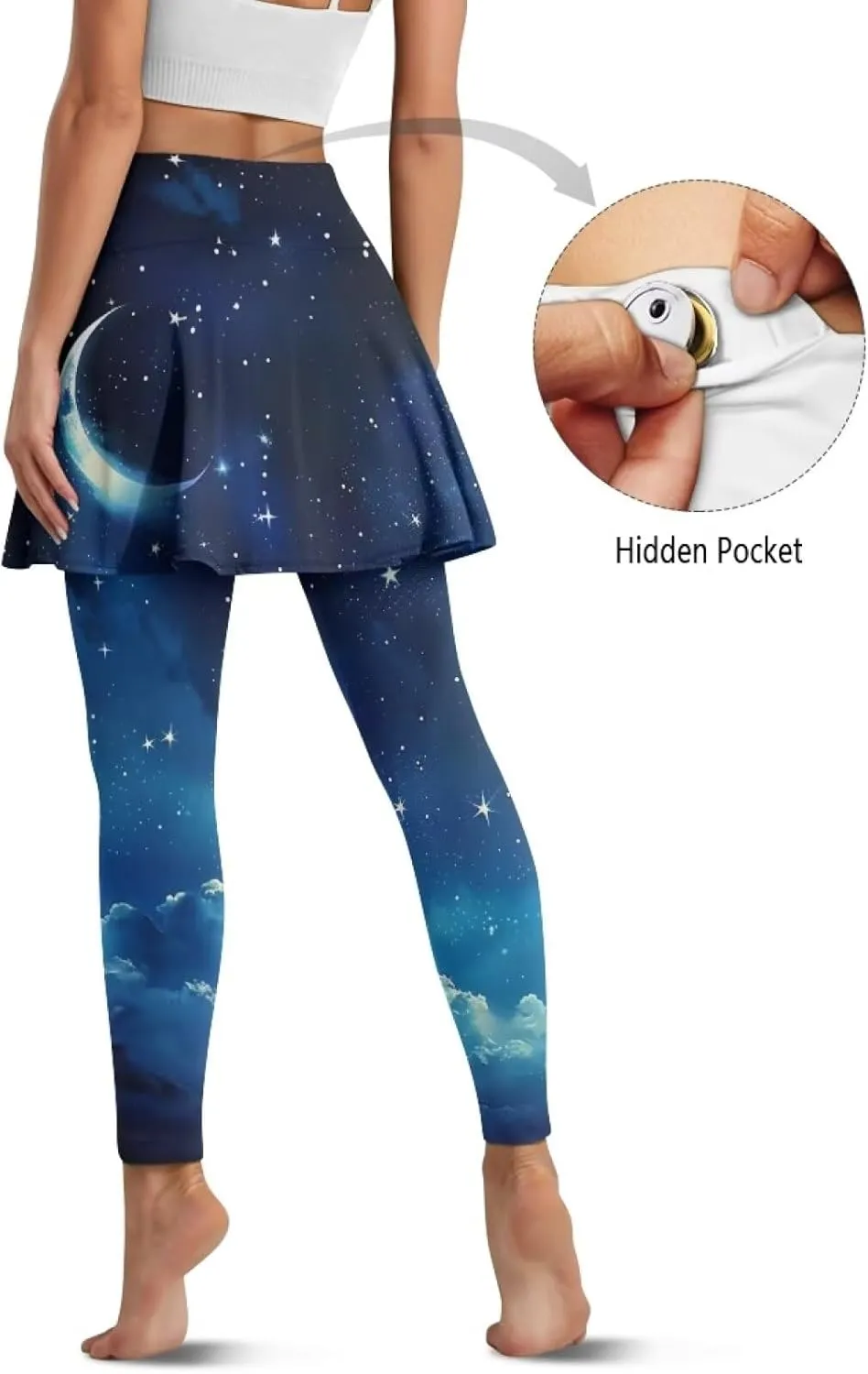 YEXIATODO Skirted Leggings for Women Control The Belly High Waisted Flowy Pleated Golf Skorts Skirts XS-3XL
