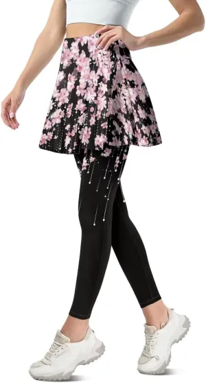 YEXIATODO Skirted Leggings for Women Control The Belly High Waisted Flowy Pleated Golf Skorts Skirts XS-3XL