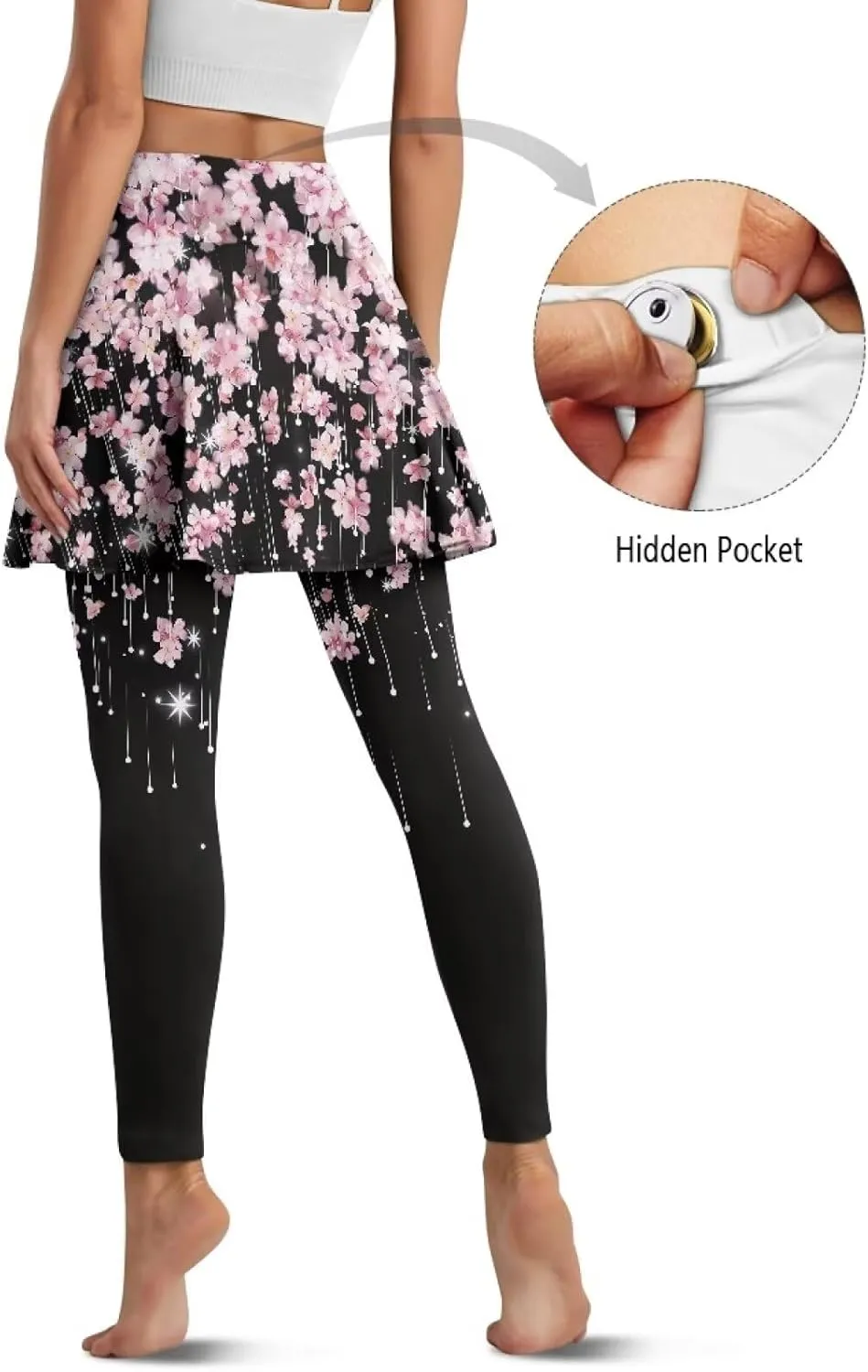 YEXIATODO Skirted Leggings for Women Control The Belly High Waisted Flowy Pleated Golf Skorts Skirts XS-3XL