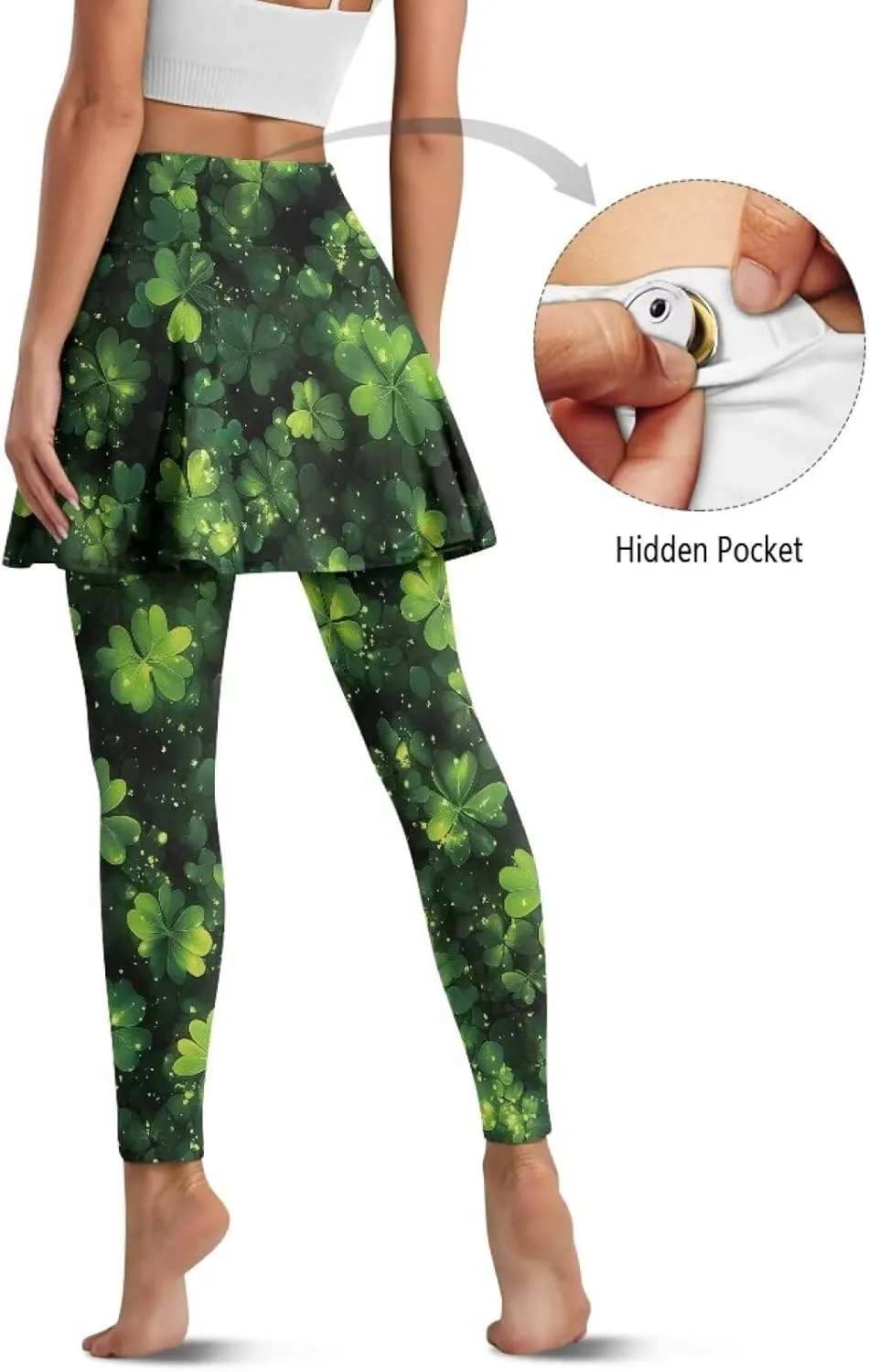 YEXIATODO Skirted Leggings for Women Control The Belly High Waisted Flowy Pleated Golf Skorts Skirts XS-3XL
