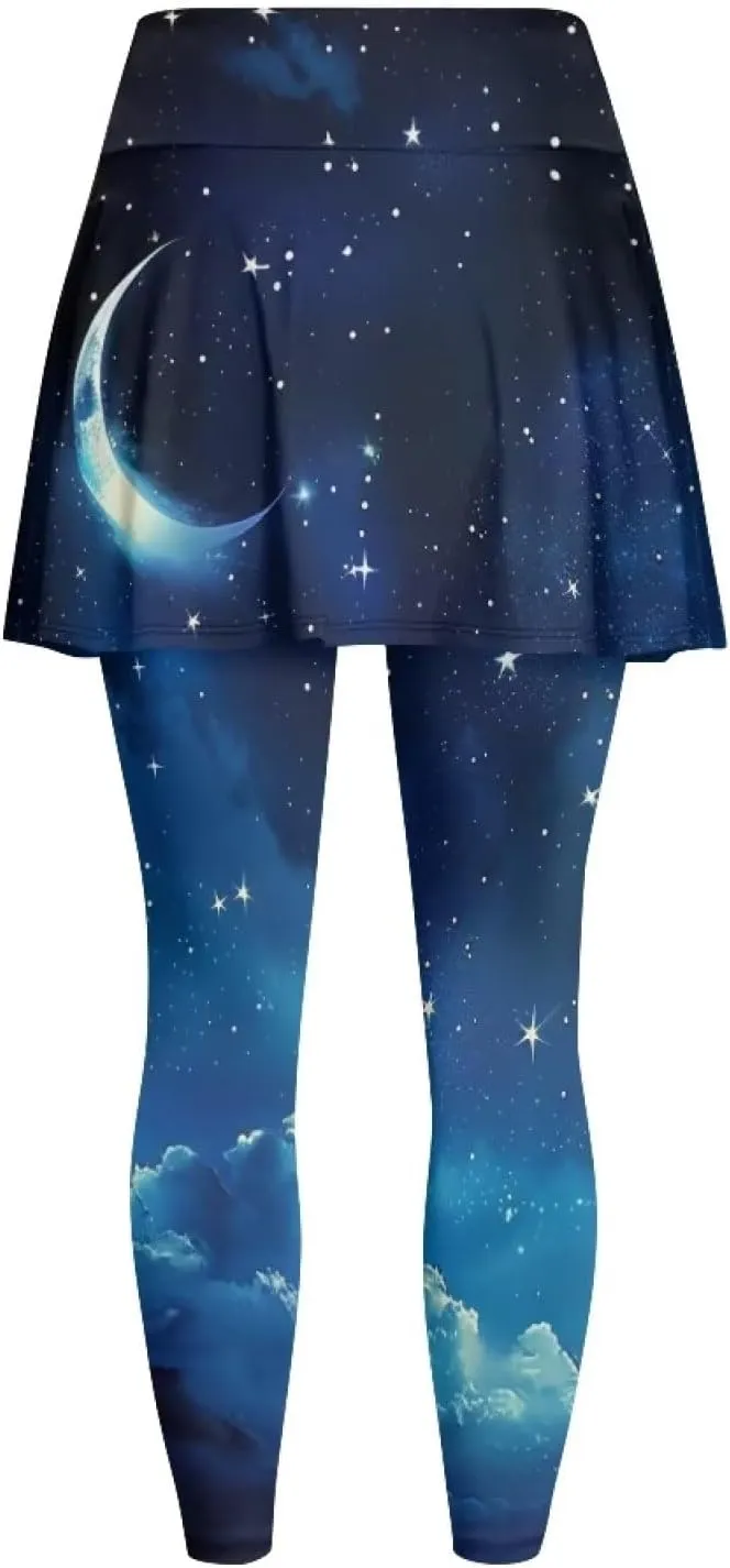 YEXIATODO Skirted Leggings for Women Control The Belly High Waisted Flowy Pleated Golf Skorts Skirts XS-3XL