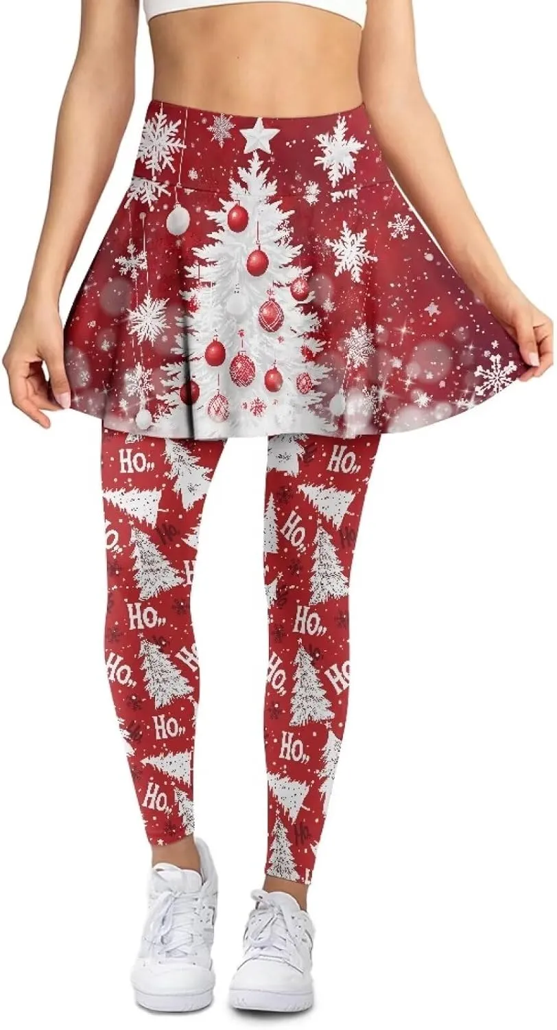 YEXIATODO Skirted Leggings for Women Control The Belly High Waisted Flowy Pleated Golf Skorts Skirts XS-3XL