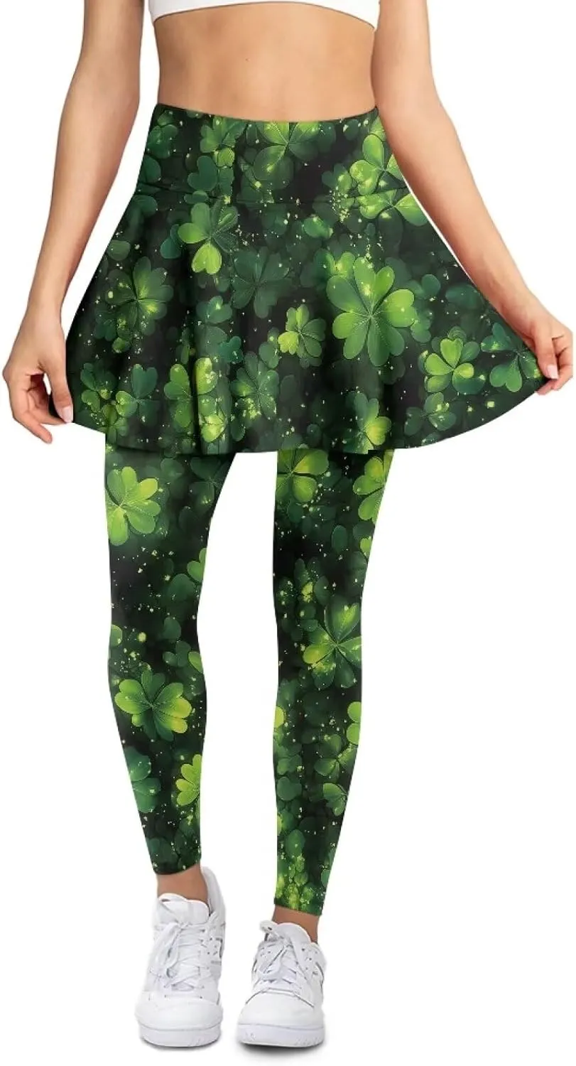 YEXIATODO Skirted Leggings for Women Control The Belly High Waisted Flowy Pleated Golf Skorts Skirts XS-3XL